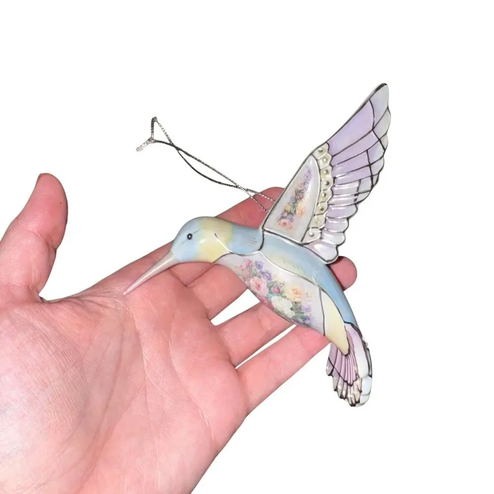 Lena Liu's Crystal Blue Hummingbird Precious Jewels Ornament Bradford Editions‎